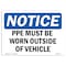 Signmission OSHA Sign, PPE Must Be Worn Outside Of Vehicle, 10in X 7in Rigid Plastic, 10" W, 7" H, Landscape OS-NS-P-710-L-17759 - alternate 1
